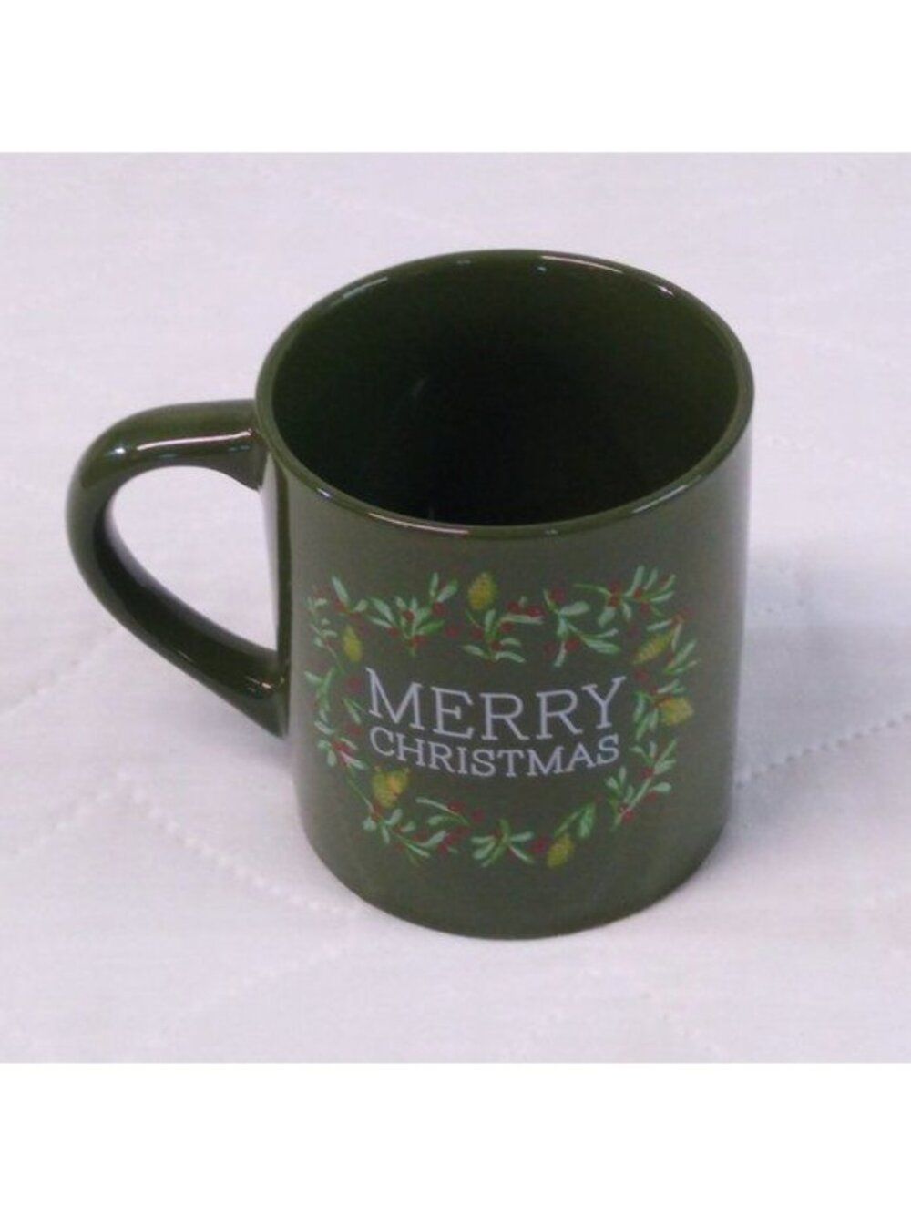 Threshold Merry Christmas Stoneware Coffee Tea Mug Green 16 Oz NWT